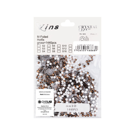 Glas-Strasssteine für Nägel SS10 Smoked Topaz, ca. 1440 Stück pro Packung