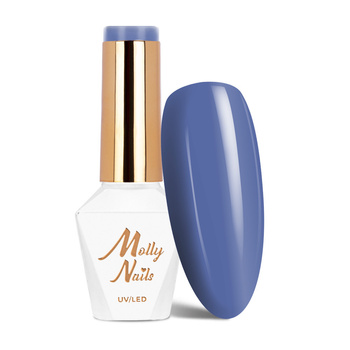 Гібридний лак MollyNails Blue Sky Purple Blue без HEMA/Di-HEMA, 8 г, № 115