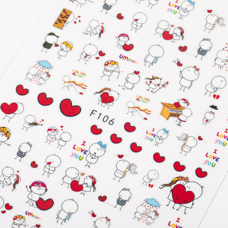 Self-adhesive Valentine's Day nail stickers F106