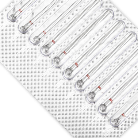Diamantbohrerset, Kugelbohrer 4 mm, rot, fein, 10 Stück