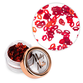 Adorno para uñas «Labios rojos» de MollyNails, 2 g