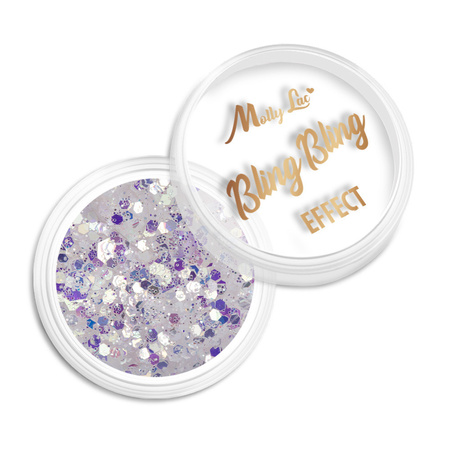 Polvo para uñas MollyLac Bling Bling Effect 1 g N.º 02