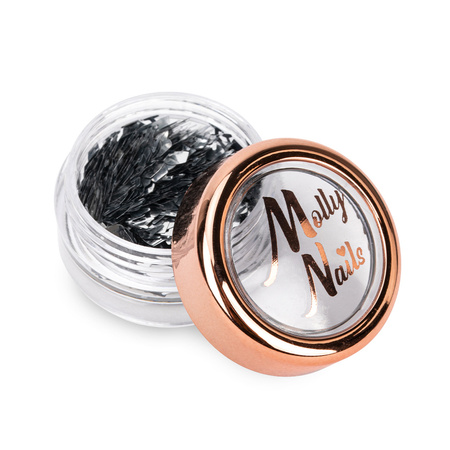 Adorno para uñas: copas plateadas holográficas de MollyNails, 2 g
