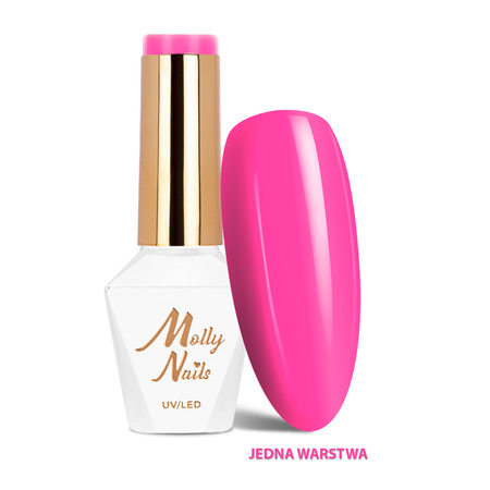 Lakier hybrydowy LED/UV Gel Polish Sorbet Nr 295 Pink Kiss MollyNails HEMA/Di-HEMA Free 8g