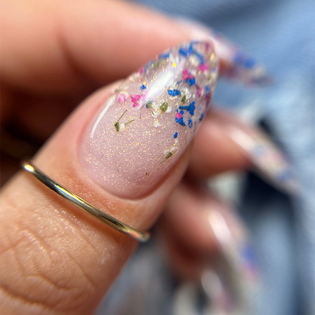Getrocknete Blumen zur Nagelverzierung MollyLac White, 5 Stück