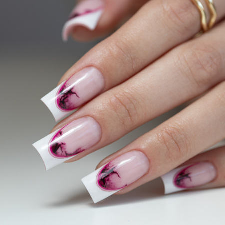 Adhesivos para uñas 5D / French / Línea de sonrisa francesa, 20 unidades, rosa, SD-2281