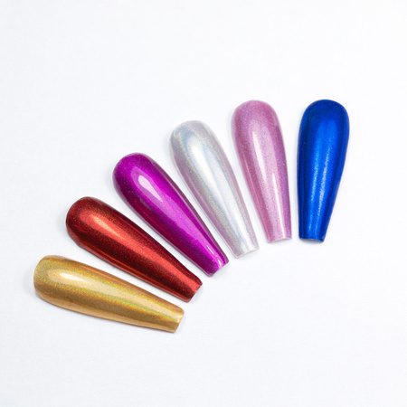 Mirror-effect holographic nail powder, 6-color set, No. 2