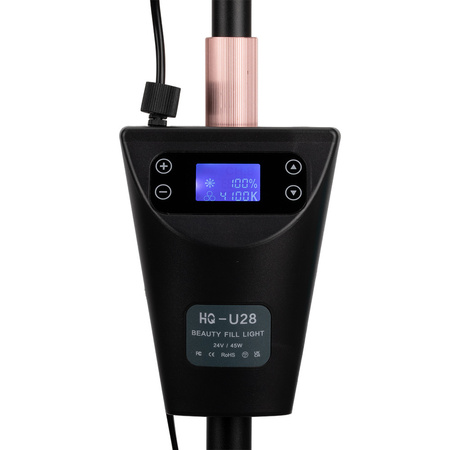 45W LED Beauty Light, Floor-Standing, Shadowless, Black, Model HQ-U28
