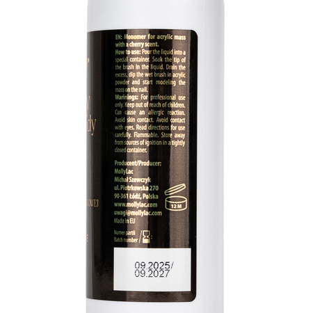 Líquido para acrílico monómero MollyLac Cherry Cherry Lady con aroma a cereza, 100 ml