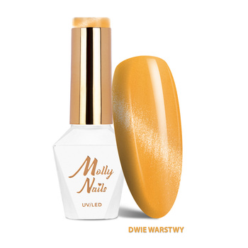 Lakier hybrydowy LED/UV Gel Polish Cat Eye Pastel Nr 277 Honey MollyNails HEMA/Di-HEMA Free 8g
