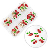 Box with cherry decorations with zirconia stones, 30 pieces
