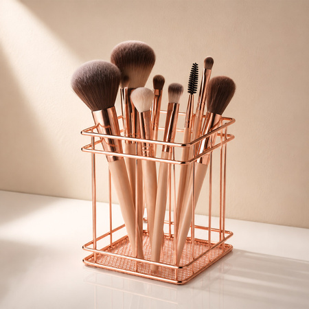 Stojak organizer pojemnik na pędzelki rose gold Nr 3