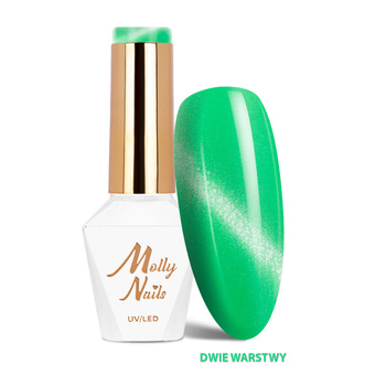 Esmalte híbrido LED/UV Gel Polish Cat Eye Pastel n.º 271 Mint MollyNails sin HEMA/Di-HEMA, 8 g
