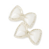 3D white bow nail decorations, 20 pcs