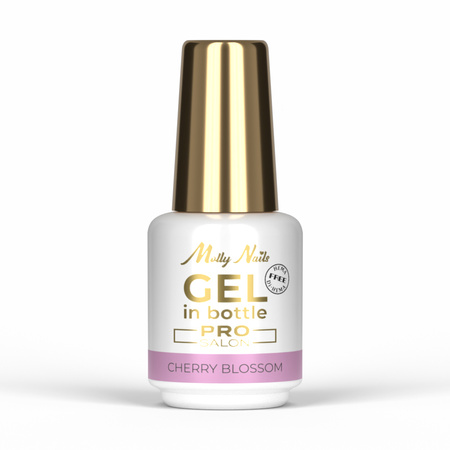 Żel budujący w butelce z pędzelkiem Gel in Bottle MollyNails Pro Salon Cherry Blossom HEMA/Di-HEMA Free 15g