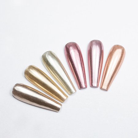 Nail powder with mirror effect, box of 6 colors, MollyNails No. 3