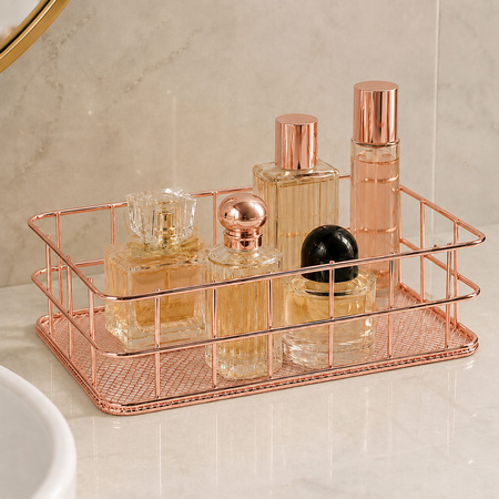 Rose Gold Metal Basket Organizer No. 1
