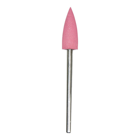 Fraise en caoutchouc rose à motif flamme, tige argentée G0616K