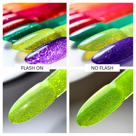 Smalto ibrido MollyNails Flashing Lights Neon Evergreen senza HEMA/Di-HEMA 8 g n. 647