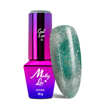Magnetic hybrid nail polish with cat eye effect Cat Eye Foxy Eyes Eye Of The Ocean MollyLac 10g No. 556