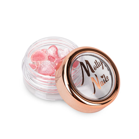 Décoration pour ongles en forme de cœur 3D MollyNails n° 3, 40 pièces