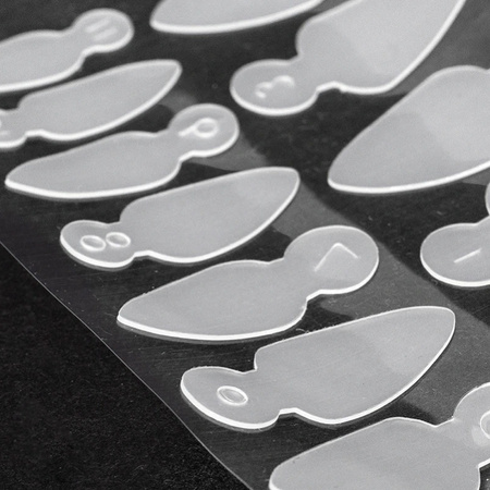 Combo system dual form silicone molds for French manicure MollyLac almond 12 pieces