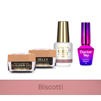 PRO MATCH SYSTEM 3+1 Biscotti: 3x żele 15g: Jelly&SelfLeveling&Gel in bottle+Doctor Top 10g GRATIS