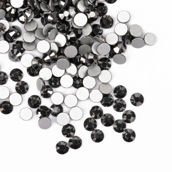 Strass per unghie in vetro SS10 Jet Hematite, circa 50 pezzi.