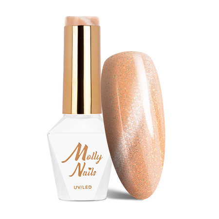 Smalto ibrido LED/UV Gel Polish Oranges Cat Eye Pastel n. 180 MollyNails senza HEMA/Di-HEMA 8 g