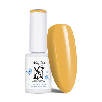 Lakier hybrydowy LED/UV Gel Polish MollyNails by Ewelina Staszak Talizman T7 Kalcyt żółty HEMA/Di-HEMA Free 7g