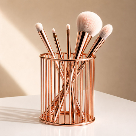 Porte-pinceaux organiseur rose doré n° 5