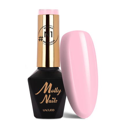 Smalto ibrido MollyNails Natural di Monika Mielniczuk, senza HEMA/Di-HEMA, 8 g, n. N1