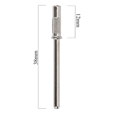 Tige de support en acier pour capuchons abrasifs de 38 mm, argentée, lisse