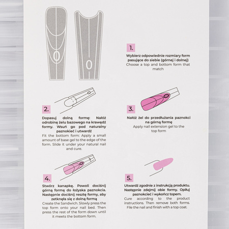 Moules doubles ovales pour la pose d'ongles « Sandwich Dual Forms » W557 MollyNails, 240 pièces