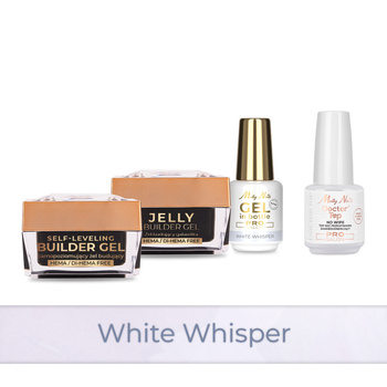 MollyNails PRO MATCH SYSTEM 3+1 White Whisper: 3 gel modellanti + Doctor Top 15 g