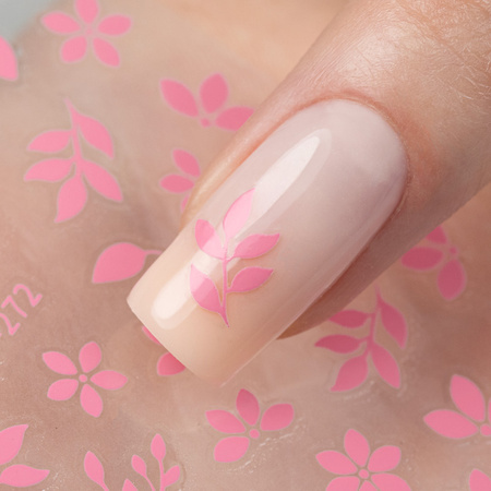 Dünne, selbstklebende Nagelsticker mit Blumenmotiv SO-272, hellrosa