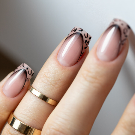 Selbstklebende Gradienten-Nagelaufkleber / French / Ombre / Französische Smile-Linie, 23 Stück, schwarz, SD-1934