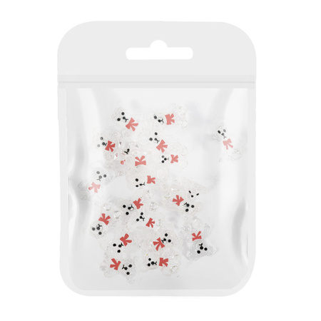 3D teddy bear nail decorations No. 3, 20 pcs
