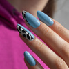 Vernis hybride MollyNails Blue Sky Baby Blue sans HEMA/Di-HEMA, 8 g, n° 110