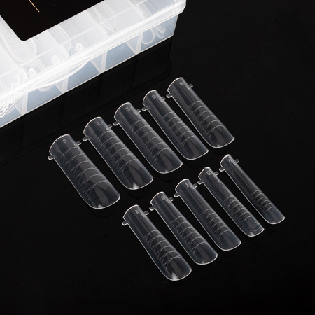 XL-lange Dual-Tunnel-Formen für den MollyNails-Nagelaufbau, quadratisch, YQ-4, 120 Stück