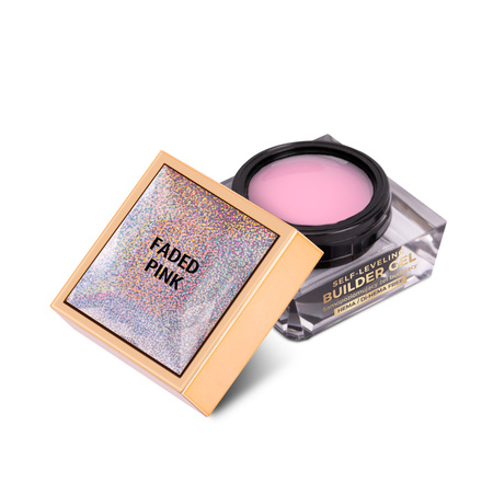 Budujący żel samopoziomujący twardy średniogęsty builder gel self leveling MollyNails Faded Pink HEMA/Di-HEMA Free 15 g