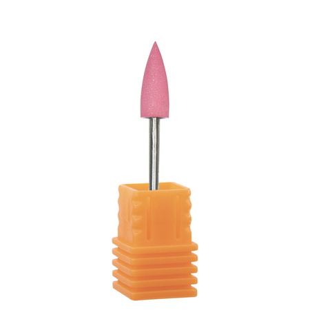Gummifräser, rosa, geflammt, mit silbernem Schaft, G0616K