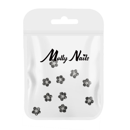 Décorations pour ongles : fleurs 3D MollyNails K1126, lot de 10