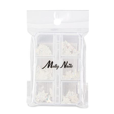 Scatolina con decorazioni a forma di farfalle 3D MollyNails, 36 pezzi
