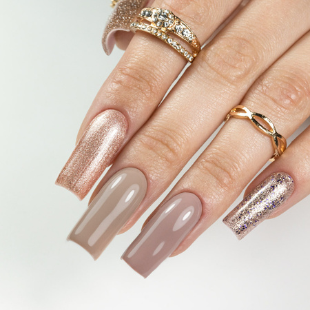 Vernis hybride MollyNails Cat Eye Womanity Wood 8 g n° 445