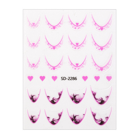 Adesivi per unghie 5D / French / Linea del sorriso francese, 20 pezzi, rosa chiaro SD-2286