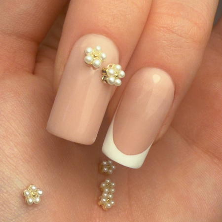 Прикраси для нігтів — перлинні квіточки 3D MollyNails № 3, 10 шт.
