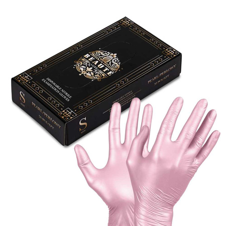 Gants jetables en nitrile Beaute Luxe, taille S, couleur perle, 50 pièces