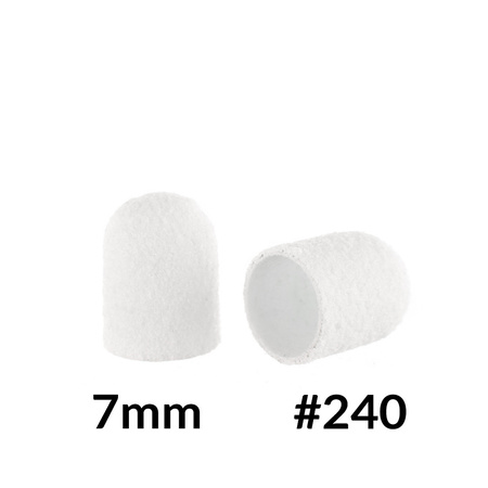 Capuchones para pedicura de 7 mm, grano 240, 10 unidades, Fabric Podo AlleMed, blanco