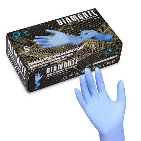 Diamante Einweg-Nitrilhandschuhe für Diagnose und Schutz, Größe S, blau-violett, 100 Stück